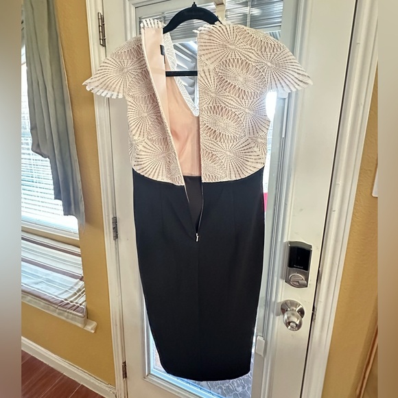 Tadashi Shoji Elegant Black and Cream lace Dress size 2 - Picture 5 of 10